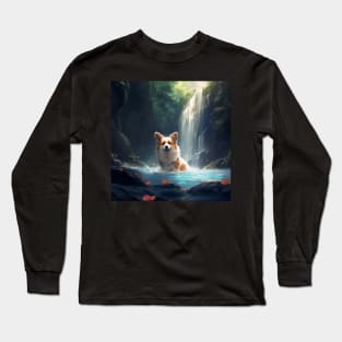 Waterfall Corgi Long Sleeve T-Shirt